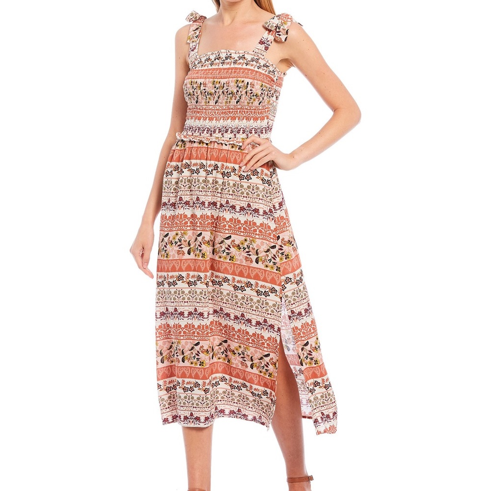 Love & Piece Bodice Summer Smock Midi Dress XL